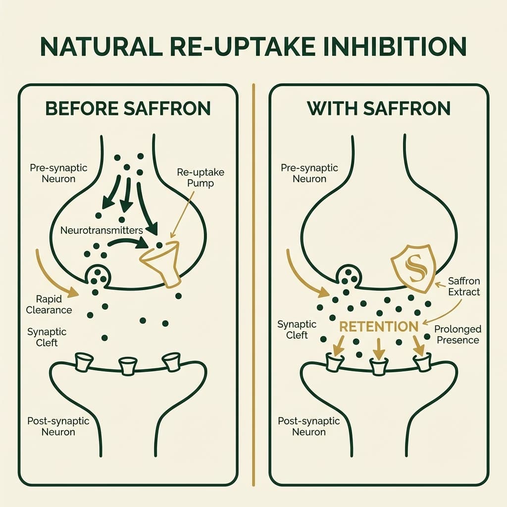Diagram: Saffron Re-Uptake Inhibition